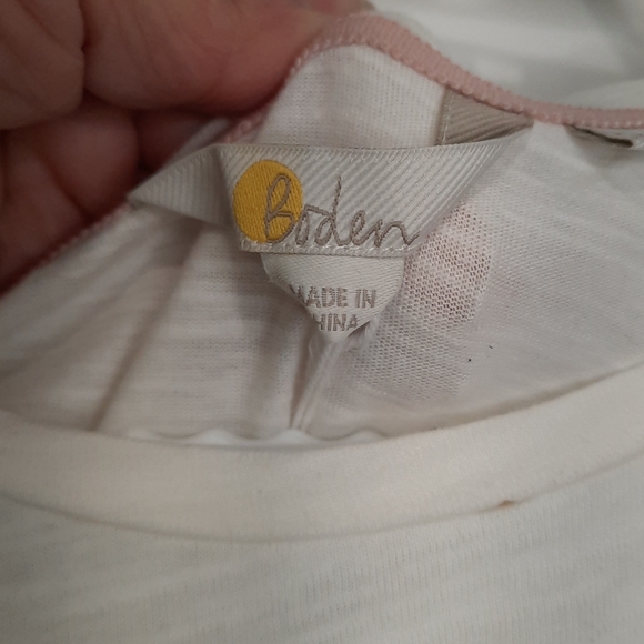 Boden Jersey TShirt Dress Glorious British Style White Gold Foil Womens Size 10R - Picture 9 of 15